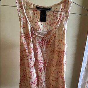 Calvin Klein Satin Shirt Red and Cream Women’s Small